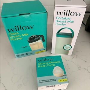 Willow Breast Milk Cooler, Pump, pitcher bundle